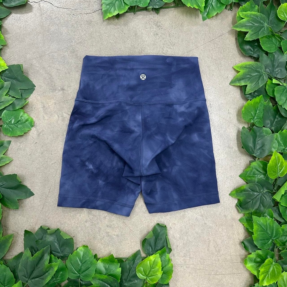 Lululemon Diamond Dye Navy Biker Shorts